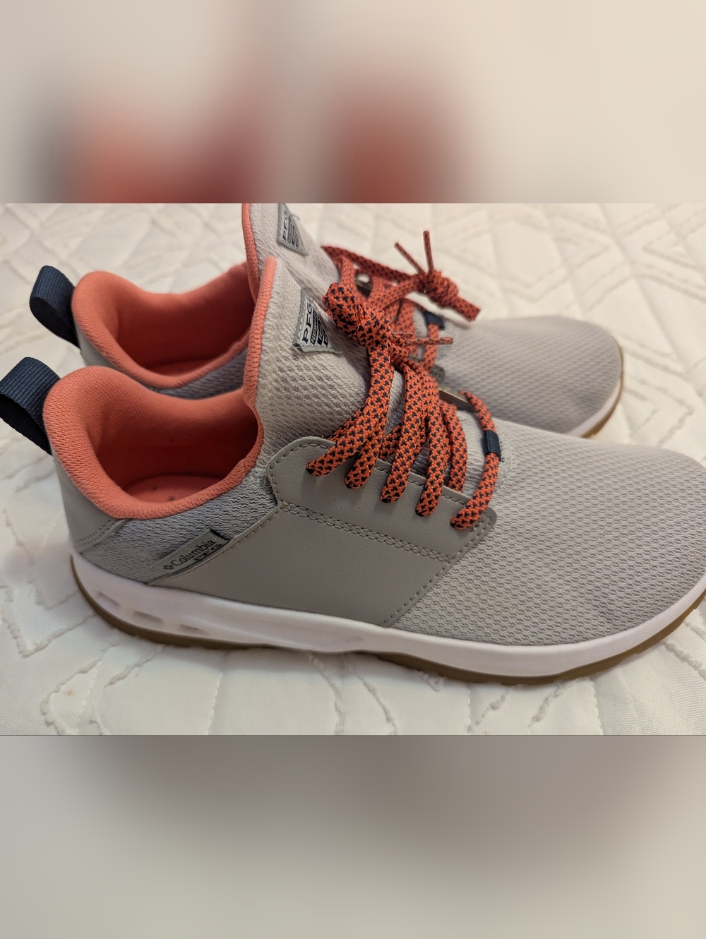 Columbia Women's Lightweight Gray and Coral Sneaker